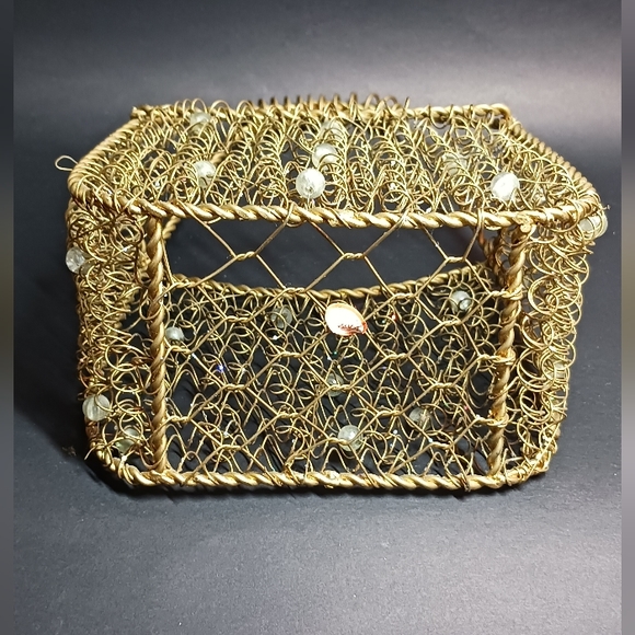 Mid Century Chicken Wire Handbag Beaded Wire - Picture 3 of 4
